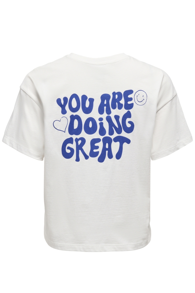 ONL30 HAPPY LIFE S/S BOXY TEE CS JR 15367624 Cloud Dancer/Great